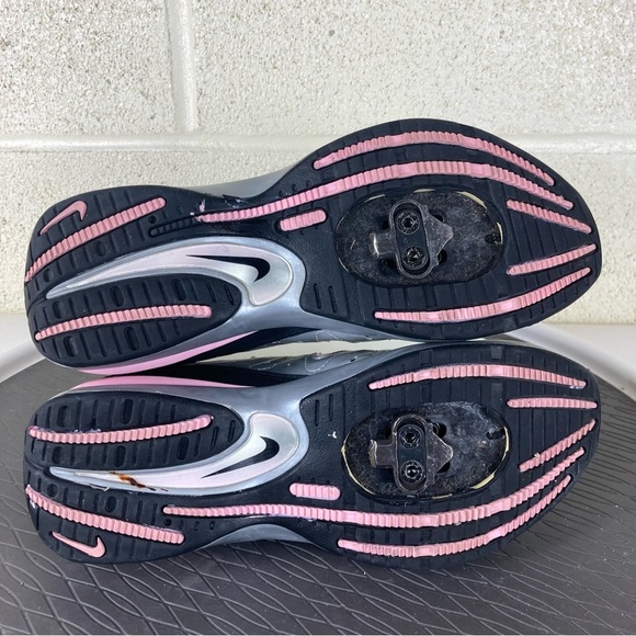 Nike Gray and Pink Athletic Shoes with Distinctive Lacing - Picture 6 of 7